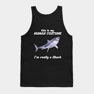 Funny Human costume shark Tank Top